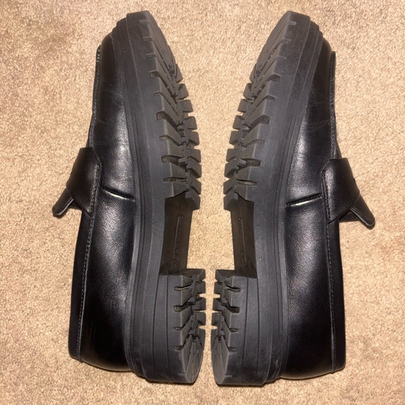 Quince Black Leather Lug Sole Loafers - Women’s Sz 8 EUC - Picture 9 of 9